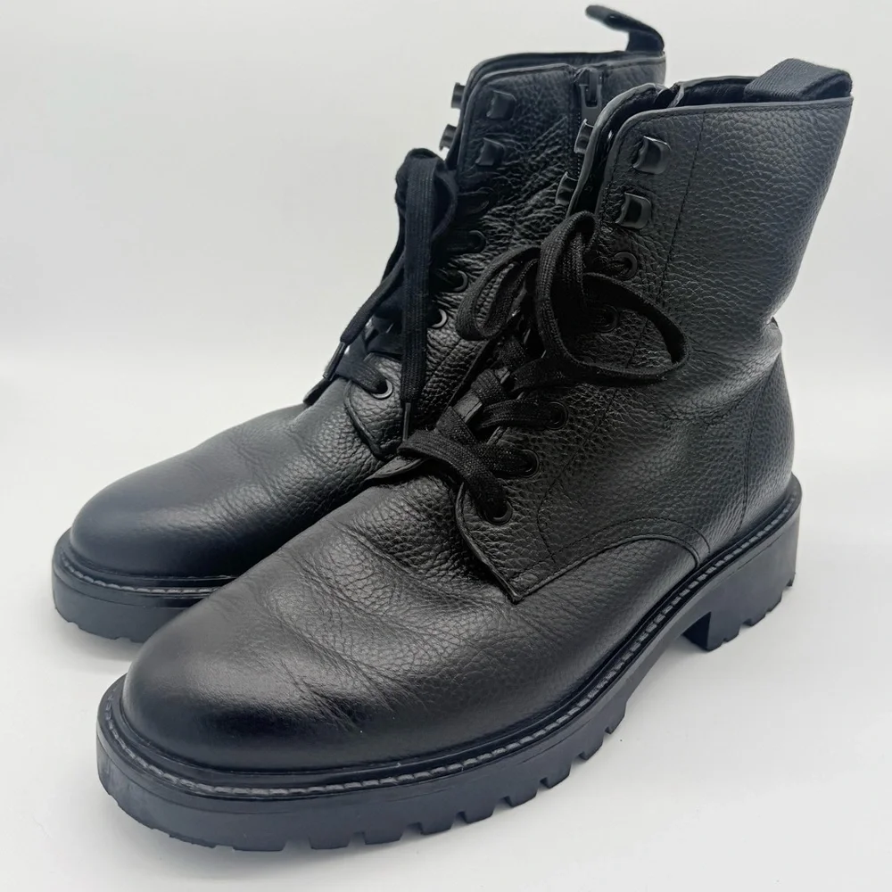 Vince Men's Dominic Black Combat Boots - Picture 10 of 16